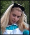 Katfly in a Nearly-Alice-in-Wonderland outfit
